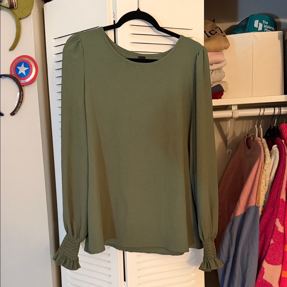 Elegant Olive Green Women's Top